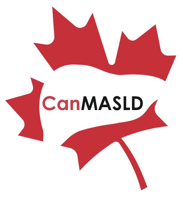 Logo with a red maple leaf design and the text "CanMASLD" in the center.